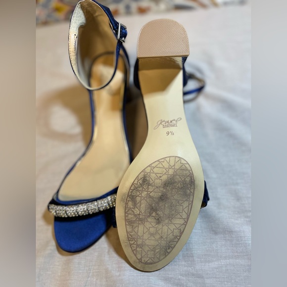 Badgley Mischka, Royal Blue, Satin Bejeweled Wedding Sandal, size 9.5 - Picture 2 of 7